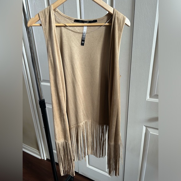 Kensie Jackets & Blazers - Kensie Faux Suede Vest with Fringe